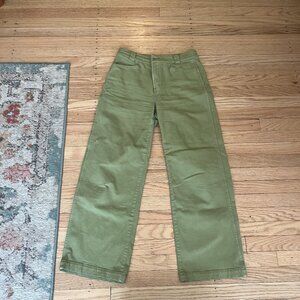 Madewell Emmett Wide-Leg Pant in Artichoke